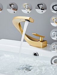 handfat blandare, mono tvättställ enkelgrepps handfat kranar tvättrum, monoblock kärl vatten mässing kran däck monterad med varm och kall slang