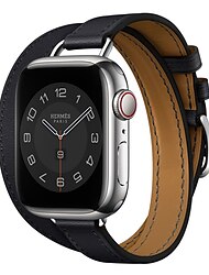 ダブルツアー と互換性があります Apple Watch ウォッチバンド 38mm 40mm 41mm 42mm 44mm 45mm 49mm メタルクラスプ 調整可 PUレザー 交換用時計バンド のために iwatch Ultra 2 Series 9 8 7 SE 6 5 4 3 2 1