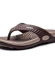 Men's Slippers & Flip-Flops Flip-Flops Comfort Shoes Casual Beach Home Daily EVA Massage Loafer Black Red Khaki Color Block Summer Spring