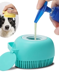 badrum hund bad borste massage handskar mjuk säkerhets silikon kam med schampo box husdjur tillbehör för katter dusch grooming verktyg