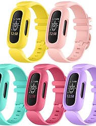 5 Stücke Smartwatch-Band Kompatibel mit Fitbit Ace 3 Weiches Silikon Smartwatch Gurt Wasserfest Verstellbar Atmungsaktiv Sportband Ersatz Armband