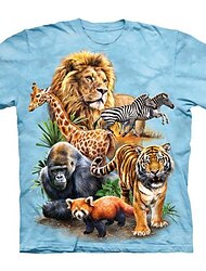 Παιδιά Αγορίστικα Κοντομάνικη μπλούζα Κοντομάνικο 3D εκτύπωση Λιοντάρι Τίγρη Ζώο Θαλασσί Παιδιά Άριστος Άνοιξη Καλοκαίρι Ενεργό Μοντέρνα Καθημερινά Καθημερινά ΕΞΩΤΕΡΙΚΟΥ ΧΩΡΟΥ Κανονικό 3-12 χρόνια