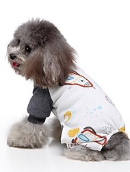 Pet Pajamas Striped Home Clothing Cotton Printed Dog Clothing Four Legged Pajamas Knitted Pet Clothing