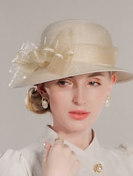 Elegant Dame hoed met Bloem / Pure Kleur / Kanten kant 1 stuk Casual / Teaparty / Melbourne Cup Helm