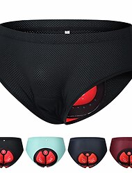 WOSAWE 男性用 サイクリング用アンダーショーツ サイクリング下着 パッド入りサイクリングショーツ バイク 下着ショーツ パッド入りショーツ レースフィット マウンテンサイクリング ロードバイク スポーツ 3Dパッド サイクリング 高通気性 モイスチャーコントロール ブラック レッド ポリエステル 衣類 サイクルウェア