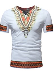Herren T-Shirt-Ärmel Moderne afrikanische Outfits Afrikanischer Druck Dashiki Maskerade Erwachsene T-shirt Party
