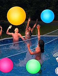 LED Glowing Beach Ball Light 60CM RGB Remote Control 16 Colors Waterproof Inflatable Floating Pool Light Yard Lawn Party Lamp