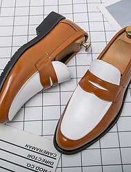 Miesten kaksiväriset keinonahkaiset loaferit – mustavalkoiset penny dress -kengät tanssiaisiin, työjuhliin, Gatsbyn yöelämään, vintage 1950-luvun swing-lookiin