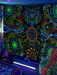 Czarny światło uv gobelin ścienny wiszące tkaniny plakat fluorescencyjne tło dekoracji domu tkaniny sztuki domu sypialnia salon dekoracji