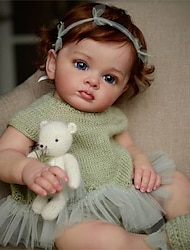 24 ιντσών αναγεννημένο μωρό κούκλα τελειωμένο αναγεννημένο μικρό κοριτσάκι κούκλα tutti κούκλα ζωγραφικής χεριών υψηλής ποιότητας 3d δέρμα πολλαπλών στρωμάτων ζωγραφική ορατές φλέβες