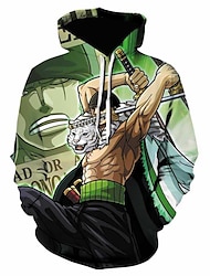 One Piece Monkey D. Luffy Roronoa Zoro Hoodie Anime Cartoon Anime 3D 3D Harajuku Graphic For Couple's Men's Women's Adults' Back To School 3D Print
