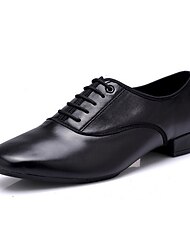 Bărbați Pantofi Moderni Pantofi de Dans Line Dance Pantofi de caracter Performanță În aer liber Dans de Societate  stil minimalist Grosime călcâială Dantelat Negru
