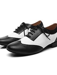 scarpe da ballo oxford nere e bianche da uomo – classiche scarpe da ballo in pelle con lacci per spettacoli di latino, tango e swing