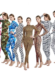 Zentai Suits Cosplay Costume Kid's Women Lycra Spandex Animal Fur Pattern Leopard Camouflage Halloween Carnival