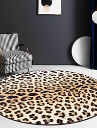 Круглый ковер с леопардовым принтом, декор для пола, нескользящий впитывающий ковер для прихожей, спальни, гостиной, дивана, домашнего декора