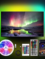 16,4 Fuß 5 m USB-LED-Streifen RGB-Farbwechsel Bluetooth-App-Steuerung Musiksynchronisation wasserdicht für Schlafzimmer, Wohnzimmer, Küche, Hof, Party, Decke