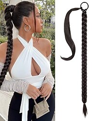 paardenstaart extensie gevlochten paardenstaart extensie/klassiek/vrouwen synthetisch haar haar stuk natuurlijke 32 inch party/avond/dagelijkse slijtage/birthda