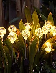 Luzes de jardim solar ao ar livre led lâmpada de gramado para decoração de jardim de jardim iluminação branca quente 1x 2x