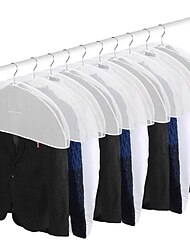 12 pakkausta kotitalouksien läpinäkyvät takin olkapäät pölytiivis puku ripustuskassi vaatekaappi säilytysvaatteet pölynkestävät olkapäät