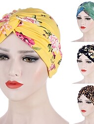 kvinnor muslimska dagliga turban vikning kors knuten hår halsduk elastisk huvudinpackning huvudbonader bandanas dam hår hattar mössa håravfall tillbehör