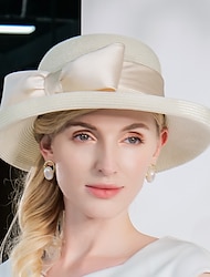 Elegant Prinsessa Polyester hattar med Rosett(er) / Blomma / Ren Färg 1st Fest / afton / Tebjudning / Melbourne Cup Hårbonad