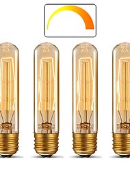 t10 vintage edison bec 40 wați reglabil antic tubular bec incandescent de modă veche alb cald e26/e27 lampă din sticlă chihlimbar pentru corpuri de iluminat decorative ac220v ac110v