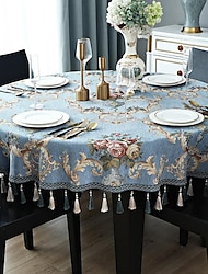 toalha de mesa redonda toalha de mesa de fazenda toalha de mesa de primavera redonda cobertura de mesa de pano ao ar livre retângulo oval para piquenique, casamento, jantar, páscoa, cozinha