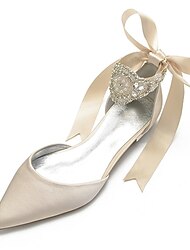 Pentru femei pantofi de nunta Pantofi rochie Mărime Plus Size Pantofi albi Nuntă Petrecere Mată Apartamente de nuntă Pantofi de mireasa Pantofi de domnișoară de onoare Vară Piatră Semiprețioas