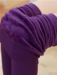 Naisten Fleece-housut Normaali Polyesteri Yhtenäinen väri Musta Viini Muoti Keskivyötärö Täyspitkä Päivittäin Syystalvi