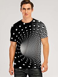 Herr Unisex T-shirt T-shirts Grafisk 3D Print Rund hals Svart Gul Rubinrött Blå Purpur 3D-tryck Plusstorlekar Fest Ledigt Kortärmad Kläder Streetwear Punk och gotiskt