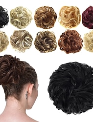rommelig broodje haar stuk haar knot scrunchies synthetische golvend krullend chignon paardenstaart hair extensions dikke opgestoken haarstukjes voor vrouwen meisjes kids 1 stks