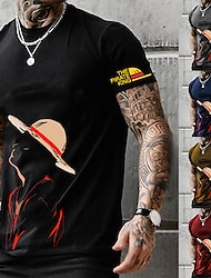 One Piece Monkey D. Luffy T-shirt Anime Cartoon Anime Classic Street Style T-shirt For Couple's Men's Women's Adults' 3D Print