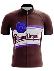 Męskie Koszulka rowerowa Kolorowy blok Krótki rękaw Rower Dżersej Top z 3 tylnymi kieszeniami Kolarstwo górskie Kolarstwie szosowym Szybkie wysychanie Odblaskowe paski Kieszeń na plecach Odprowadza