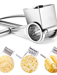 1/2/3/4 Drums Blades Rotary Cheese Grater Cheese Cutter Slicer Stainless Steel Cheese Shredder Butter Nut Cutter Manual Spin Multifunctional Cheese Grinder  Kitchen Gadgets