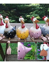 Resin Big Eye Chicken Handicraft Ornaments Hanging Foot Chicken Pendant Home Decor Garden Resin Ornaments