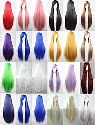 Cos Perücke Farbe langes glattes Haar Cosplay Perücke europäische und amerikanische Anime 80cm Perücke