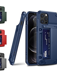 טלפון מגן עבור אייפון 15 פרו מקס פלוס iPhone 14 13 12 11 Pro Max X XR XS 8 7 Plus כיסוי אחורי מארז כרטיס ארנק חריץ לכרטיס עמיד בזעזועים צבע אחיד TPU PC