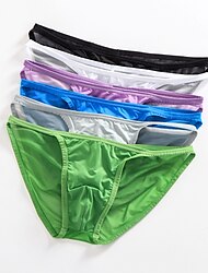 Men's 1pack Basic Panties Briefs Mesh Polyester Antibacterial Leak Proof Pure Color Mid Waist Black White