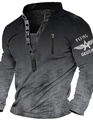 Pánské Mikina Svetr Rubínově červená Vodní modrá Hnědá Tmavě šedá Stojáček Henley Collar Písmeno Grafické tisky Zip Ležérní Denní Sport 3D tisk Vinobraní Šik ven Designové Podzim Jaro léto Oblečení