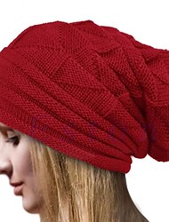 Women's Hat Beanie / Slouchy Portable Windproof Comfort Outdoor Street Dailywear Knit Pure Color