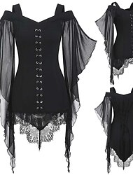 Retro / vintage Punk och gotiskt Medeltida kostymer Korsett Maskerad Goth-tjej Maskeradkläder Dam Karnival Maskerad Fest / afton Vuxna Korsett