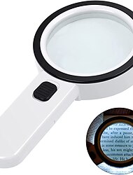 Handheld 10X Illuminated Magnifier Microscope Magnifying Glass Aid Reading for Seniors loupe Jewelry Repair Tool With LED
