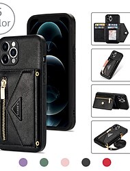 Phone Case For iPhone 15 Pro Max Plus iPhone 14 13 12 11 Pro Max Mini X XR XS Max 8 7 Plus Wallet Case with Lanyard Card Slot Shockproof Solid Color PU Leather