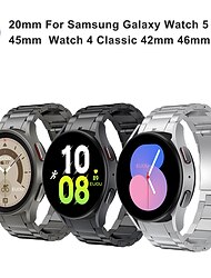 Uhrenarmband für Samsung Galaxy Watch 7/6/5/4  40/44mm, Watch 5 Pro 45mm, Watch 6 Classic 43/47mm, Watch 4 Classic 42/46mm Edelstahl Ersatz Gurt Verstellbar Atmungsaktiv Stoßresistent Armband