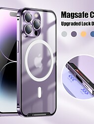 Handy Hülle Handyhüllen Für iPhone 16 Pro Max iPhone 15 Pro Max Plus iPhone 14 Pro Max Plus iPhone 13 12 Pro Max Mit Magsafe und Displayschutzfolie Magnetisch Matt gefrostet Feste Farbe Metall