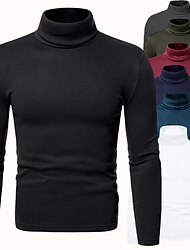 Bărbați Tricou Cămașă cu gât Tricou cu maneca lunga Guler rulat Casual Manșon Lung Îmbrăcăminte Tulburat Esențiale