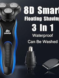 электрическая бритва электробритва перезаряжаемый станок для бритья для мужчин бритва для бороды влажная-сухая двойного назначения водонепроницаемая быстрая зарядка