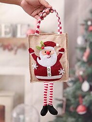 vigilia di natale decorazioni natalizie sacchetto del regalo sacchetto del regalo sacchetto della mela sacchetto di tote sacchetto del regalo della caramella di festa dei bambini
