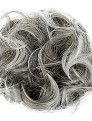 xl peruca scrunchy updo penteados de noiva scrunchie volumoso coque bagunçado cacheado mix cinza g19e
