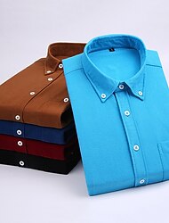 Per uomo Camicie Tinta unita / tinta unita Matrimonio Da tutti i giorni Vinaccia Nero Bianco Blu marino Manica lunga Collo ripiegabile Autunno inverno Abbigliamento Fibbia Per uomo Camicie Tinta unita / tinta unita Matrimonio Da tutti i giorni Vinaccia Nero Bianco Blu marino Manica lunga Collo ripiegabile Autunno inverno Abbigliamento Fibbia